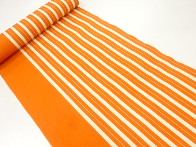 JAPANESE KIMONO / ANTIQUE BOLT FOR HASSUN OBI / WOVEN STRIPE